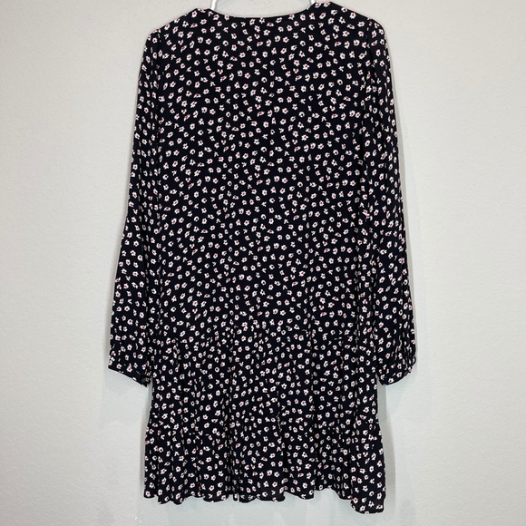 Loft Floral Dress Women's M Long Sleeve V Neck Button Front Drop Waist Casual - Picture 6 of 12